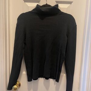Chico's Black Ribbed Knit Top